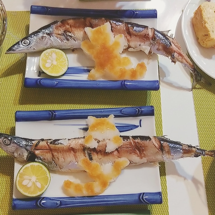 旬のサンマの塩焼き 大根おろしアート レシピ 作り方 By ラテキッチン 楽天レシピ